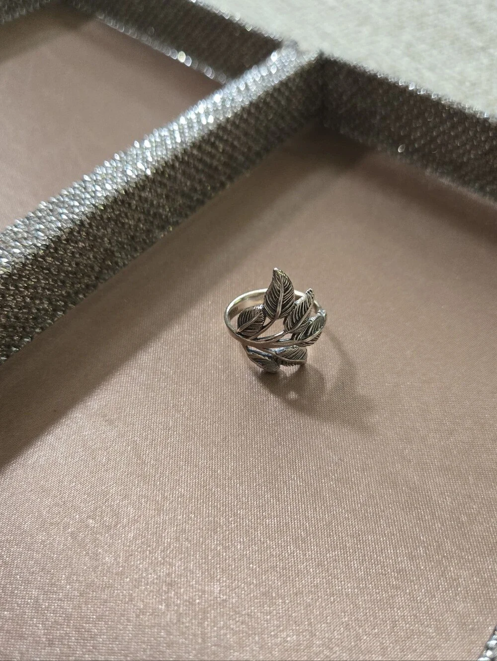 Paz Creations Sterling Silver Leaf Cluster Ring